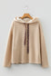 Jet Stream Thermal Textured Lace Drawstring Baggy Hoodie