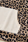 Leopard Print Waffle Contrast Kangaroo Pocket Hooded Sweatshirt