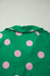 Pink Polka Dot Print V Neck Tee Short Set