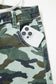Green Camouflage Print Wide Leg Drawstring Denim Pants