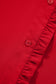 Fiery Red Frilled Trim Button Up Pleated Long Sleeve Shirt