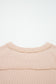 Parchment Twist Ribbed Exposed Seam Detail Long Sleeve Loose Top