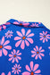 Purple Floral Striped Quarter Zip Cap Sleeve Drawstring Waist Mini Dress