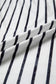 Khaki Stripe Colorblock 3/4 Sleeve Loose T Shirt
