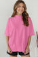 Sachet Pink Solid Color High Neck Oversize Tee