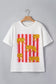 Dark Grey Cheetah Striped Print Retro Fashion Graphic Tee