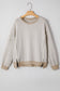 Red Stripe Ribbed Trim Drop Shoulder Long Sleeve Oversize Top