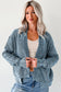 Dark Brown Mineral Wash Exposed Seam Patchwork Knit Open Sweater Cardigan