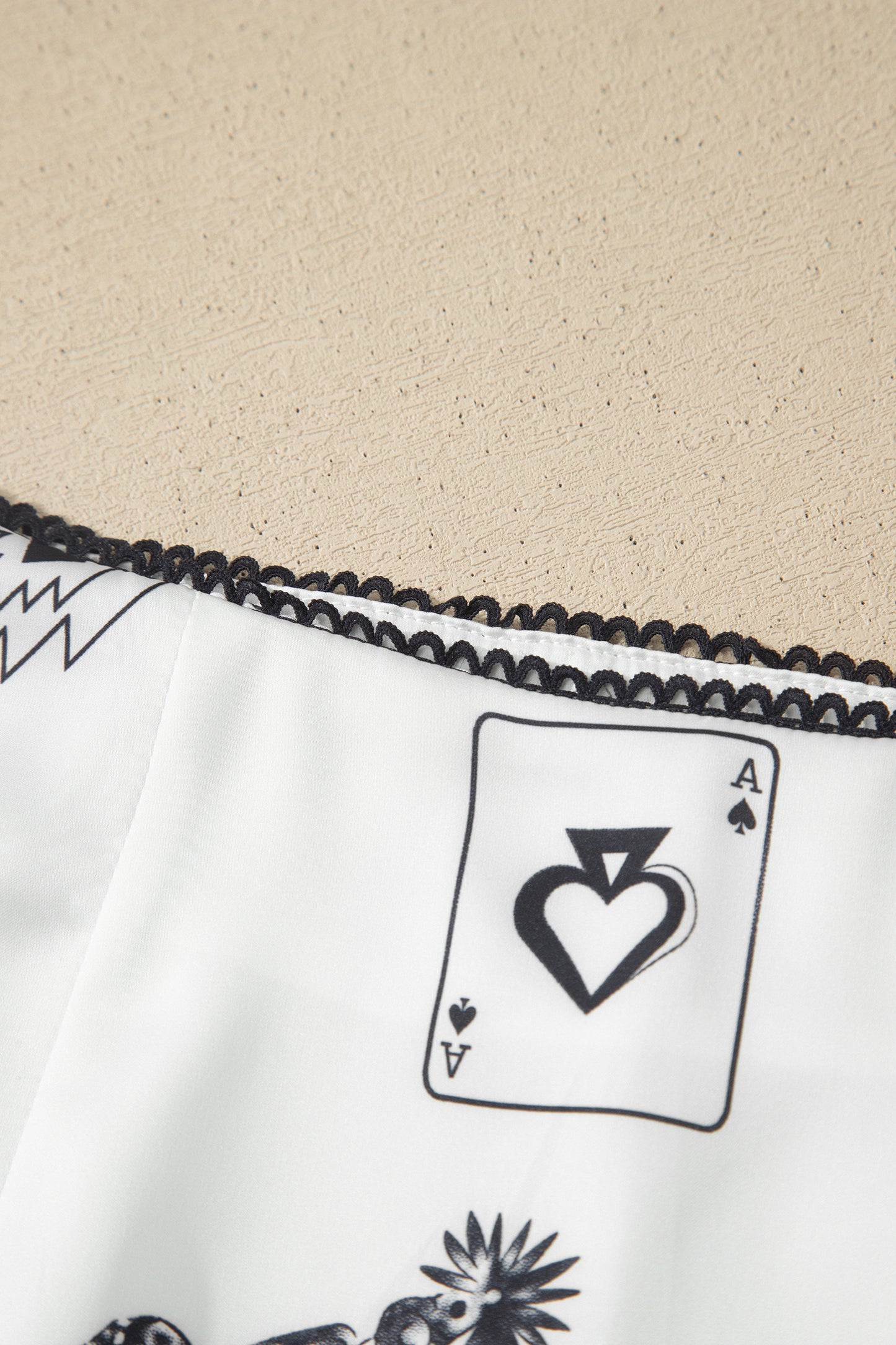 White Western Print Satin Long Skirt