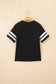 Fiery Red Varsity Striped Short Sleeve Crew Neck T Shirt
