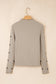 Jet Stream Floral Embroidered Detail Ribbed Long Sleeve Top