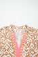 Khaki Western Fashion Print Striped Color Block Patchwork Shift Mini Dress