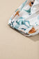 Green Floral Print Puff Sleeve V Neck Babydoll Blouse