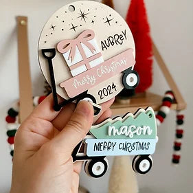 Wagon Christmas Ornament Boy or Girl