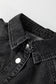 Medium Grey Beau Chest Pocket Raw Hem Denim Loose Shirt Dress