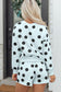 Sky Blue Polka Dot Print Drop Shoulder Pullover Drawstring Shorts Set