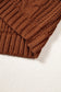 Coffee Solid Color Cable Knit High Neck Loose Pullover Sweater