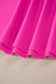 Rose Red Contrast Trim Neckline Active Shorts Attached One Piece Swim Dress