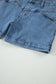 Ivy Seam Detail Pocketed Cuffed Hem Denim Shorts