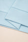 Mist Blue Solid Color Ribbed Trim Short Sleeve Top Drawstring Loose Pants 2pcs Outfit