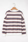 Brown Stripe Crew Neck Drop Shoulder Pullover Sweatshirt