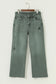 Four Leaf Clover Slight Distressed Raw Edge Wide Leg Jeans