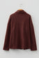 Red Sandalwood Ribbed Knit Buttons Front Flap Pocket Casual Shacket