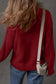 Dirty blue Solid Color Front Seam Drop Shoulder Loose Sweater