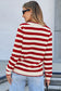Black Stripe Chic Golden Button Cardigan Sweater