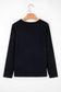 Black Asymmetric Seam Detail Solid Color Long Sleeve Top