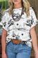 Chestnut Desert Sand Print Short Sleeve Knit Top