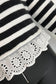 Black Striped High Neck Contrast Ruffle Detail Casual Sweater