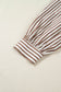 Brown Stripe Knot Waist Puff Sleeve Button Down Mini Shirt Dress