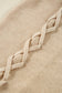 Parchment Cable Knit Braided Tie Sleeve Plus Size Open Cardigan