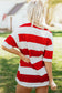 Racing Red Striped Color Block Oversize Tunic Tee