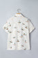 White Mallard Printed Button Flap Pocket Short Sleeve Shirt
