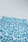 Beau Blue Plus Size Leopard Elastic Waist Athletic Shorts