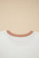 Apricot Bowknot Applique Plus Size Ribbed Top