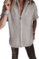 Jet Stream Solid Color Short Sleeve Zipper Knit High Neck Sweater