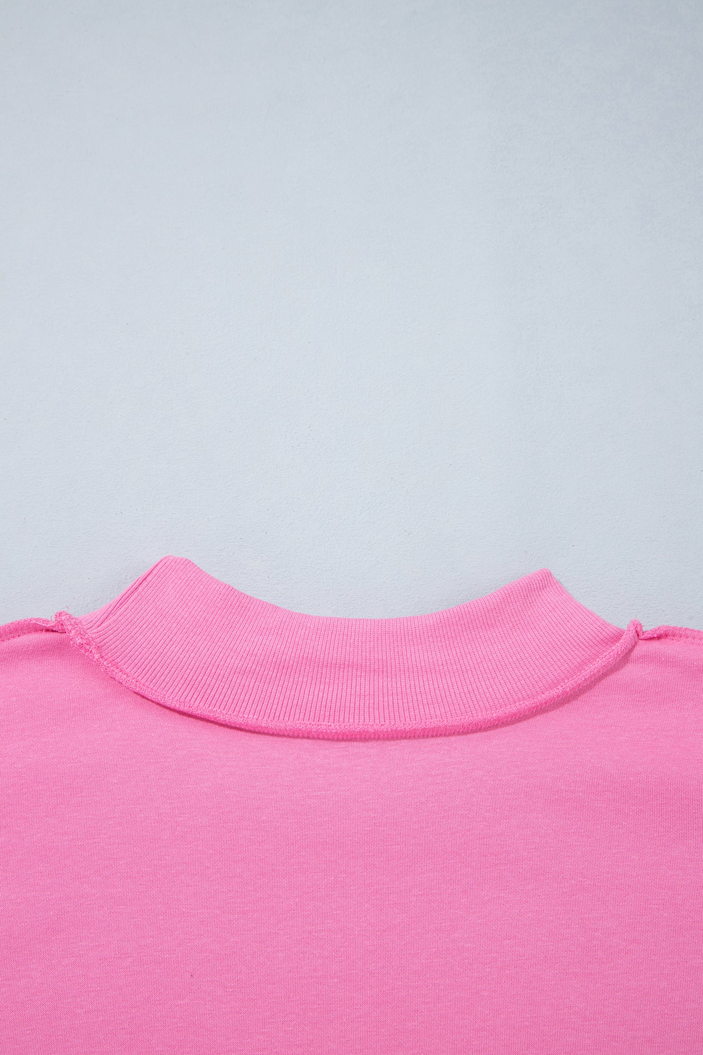 Bright Pink Exposed Seam Detail Reversible Double Wear Plus Size Sweatshirt