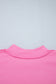 Bright Pink Exposed Seam Detail Reversible Double Wear Plus Size Sweatshirt