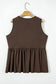 Blue Sapphire Plus Size Solid Color Bow Tie Peplum Tank Top