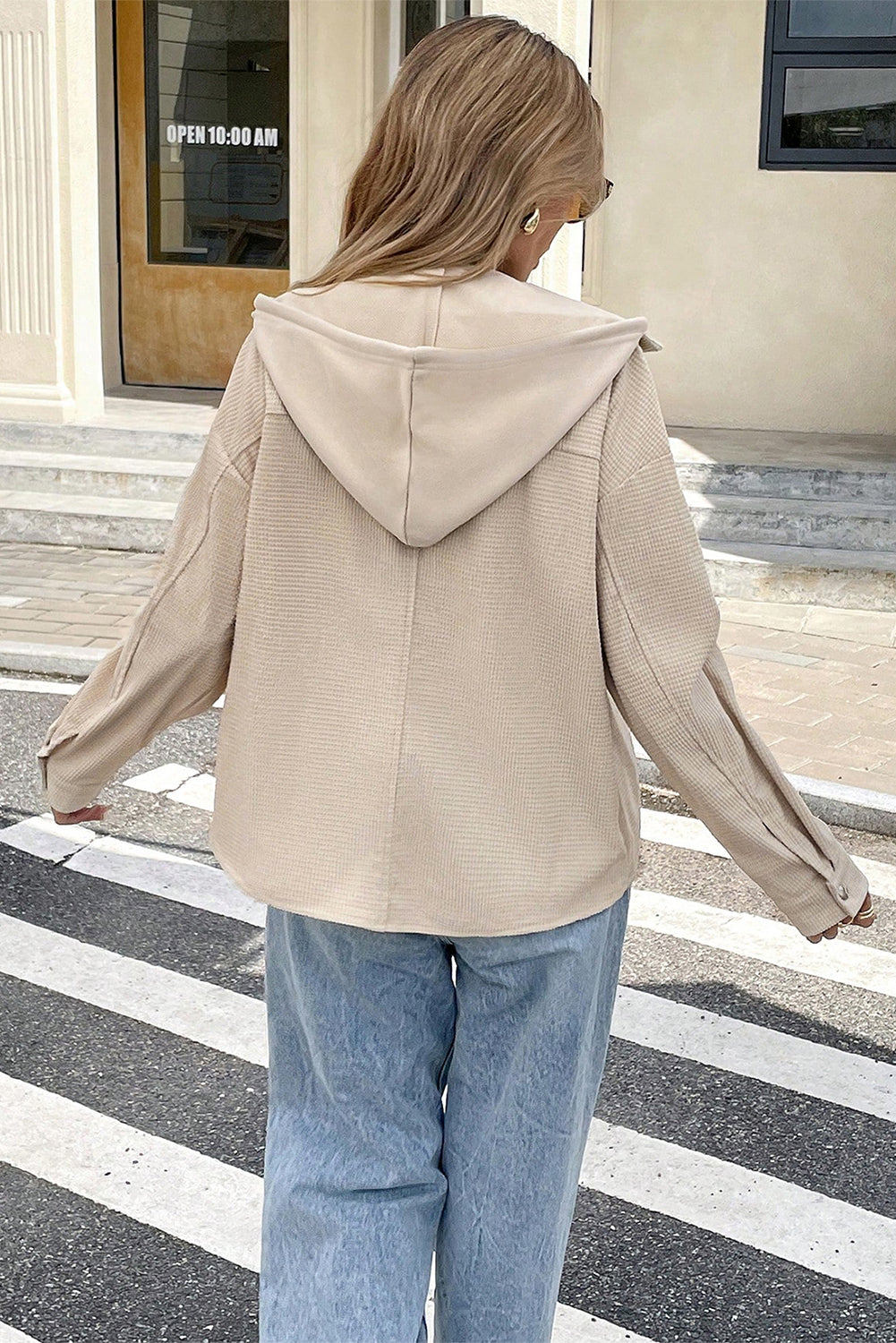 Sail Blue 2 in 1 Thermal Knit Textured Hooded Jacket