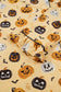 Orange Long Sleeve Ruffle Pumpkin Face Print Two Piece Lounge Set