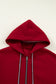 Four Leaf Clover Contrast Cuffed Drop Shoulder Zip up Tunic Hoodie