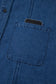 Sail Blue Ruffled Edge Collared Shift Denim Dress with Pockets
