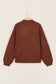 Coffee Solid Color Cable Knit High Neck Loose Pullover Sweater