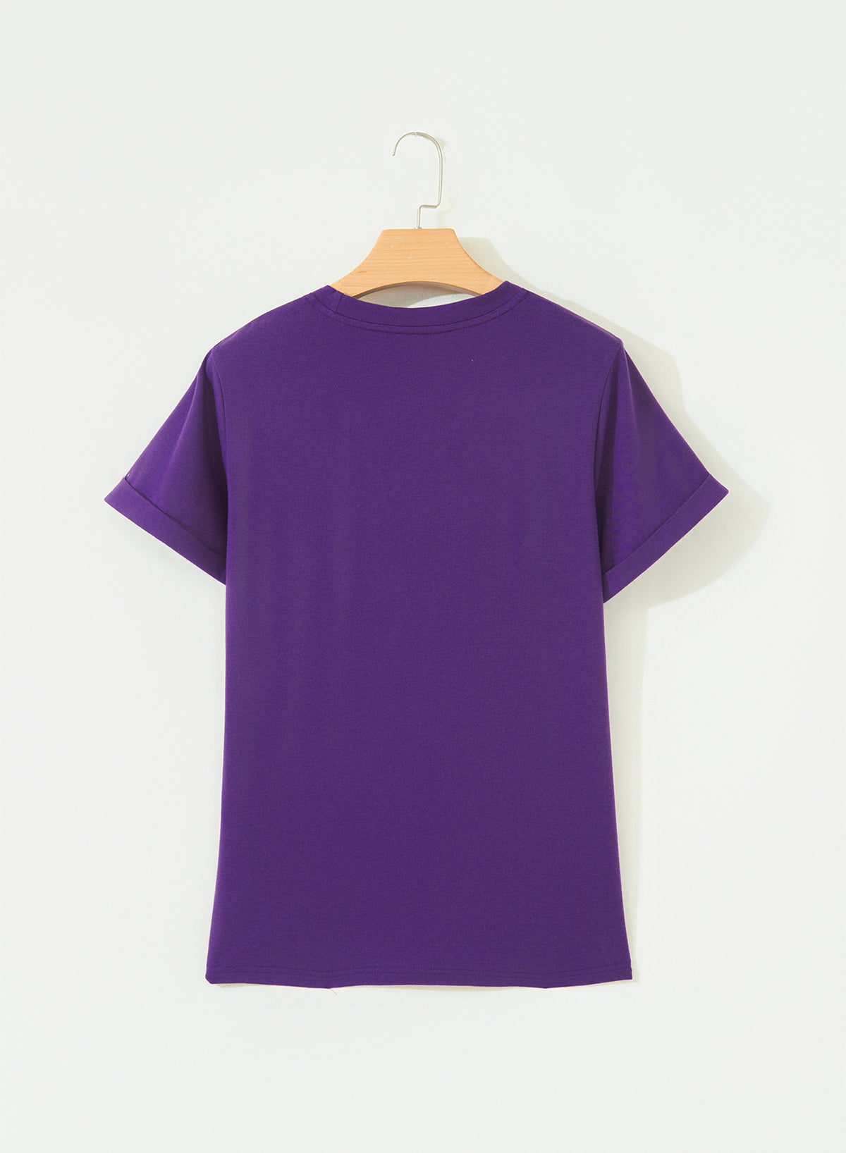 Yellow Cream Casual Plain Crew Neck Tee