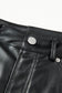 Black Faux Leather Side Slit Maxi Skirt