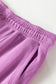 Lilac Drawstring Waist Patchwork Solid Color Jogger Pants